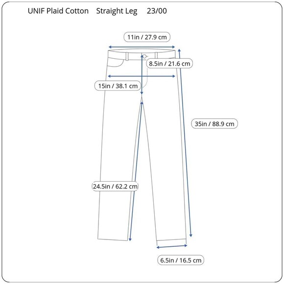 UNIF Womens Size 00 Dawson Yellow Cotton Plaid Straight Leg Ankle Trouser Pants - Picture 6 of 11